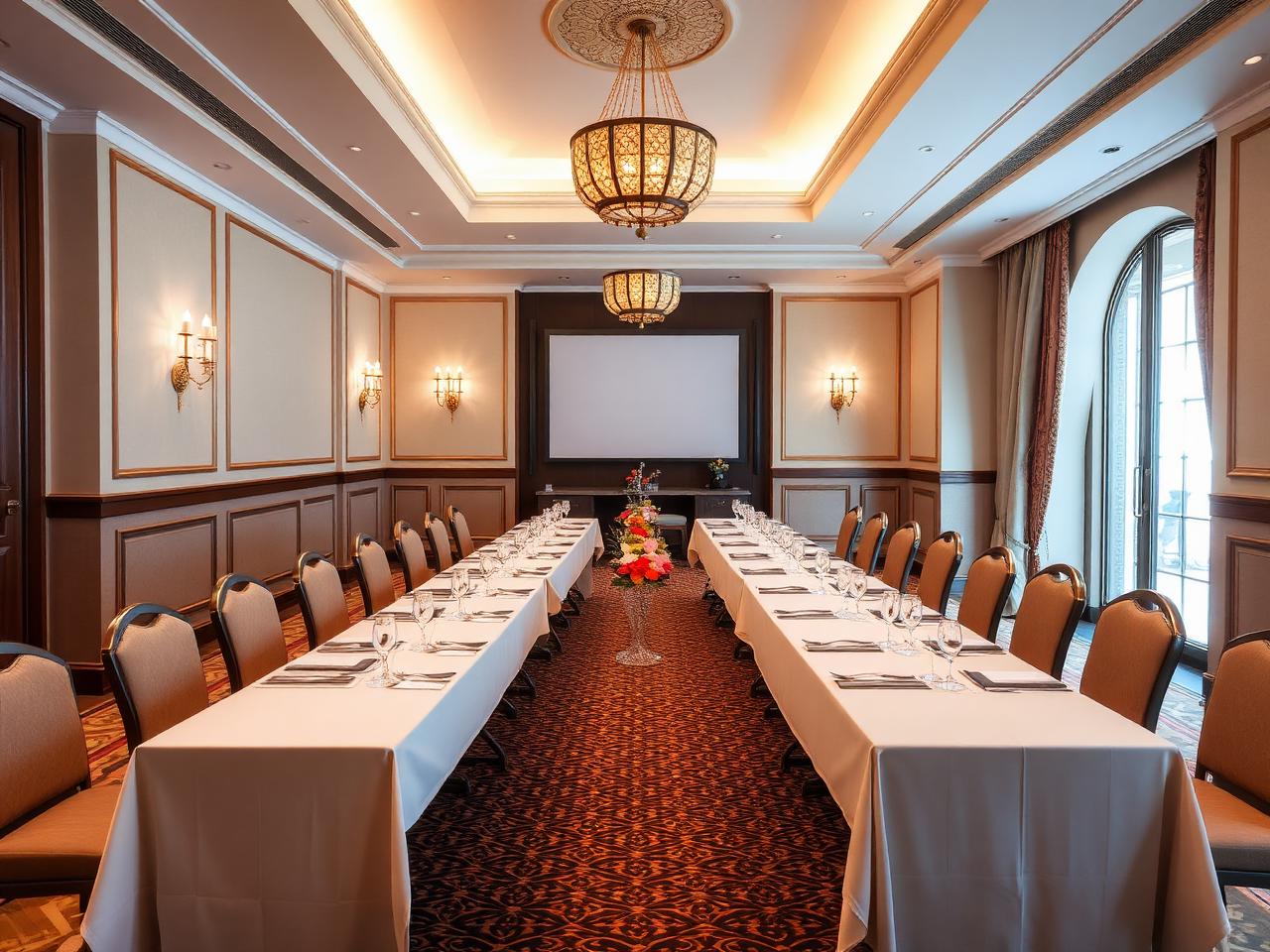 Private banquet and meetings room at Hotel Chams