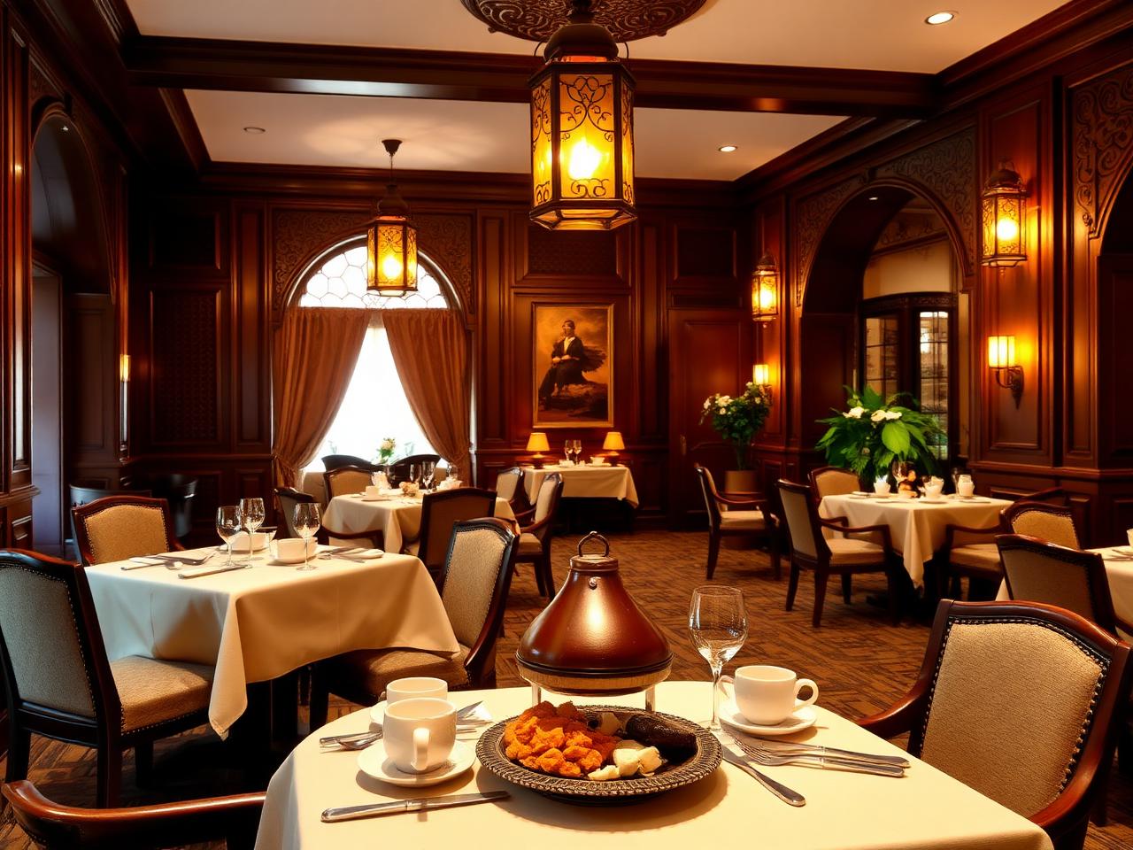 Restaurant and coffee shop at Hotel Chams in Tetouan